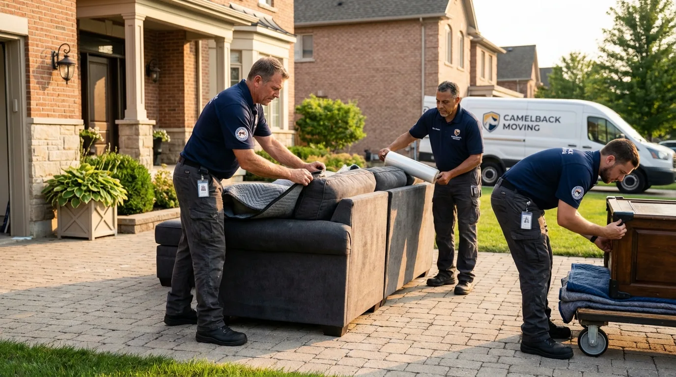Large estate moving crew wrapping furniture in Astor, FL